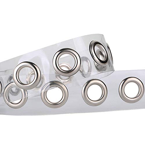 Transparent belt with silver grommets