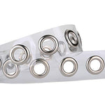 Transparent belt with silver grommets