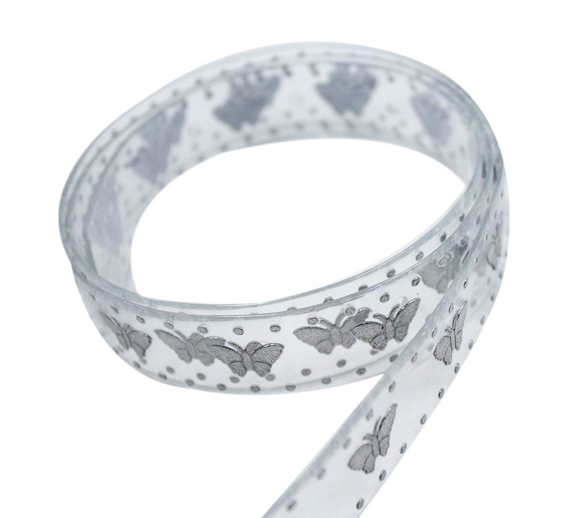 Transparent PVC Belt with Laser-printed Butterfly Pattern