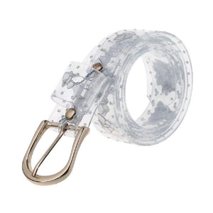 Transparent PVC Belt with Laser-printed Butterfly Pattern