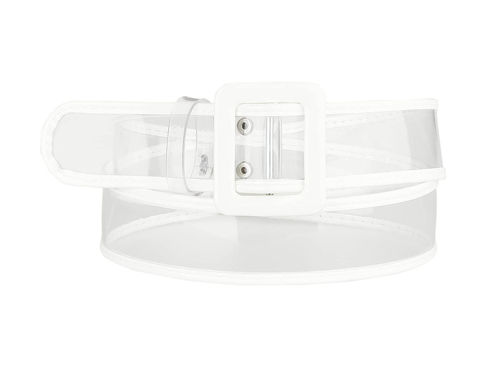 Transparent PVC Belt with White Coated Buckle – 40mm