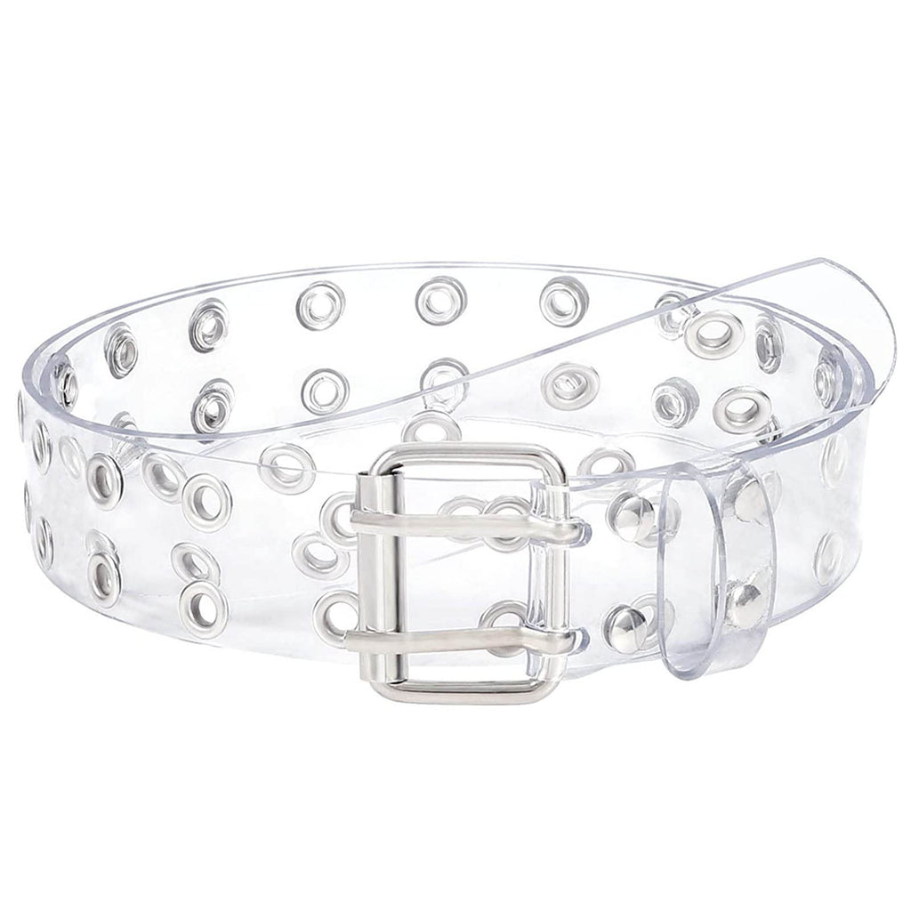 Transparent PVC Belt with Silver Double Grommet – 40mm