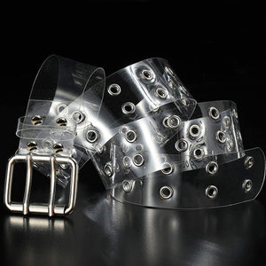 Transparent PVC Belt with Silver Double Grommet – 40mm